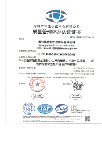 ISO 9001 质量管理体系证书