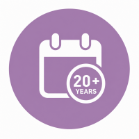 20 years manufacturing experience icon