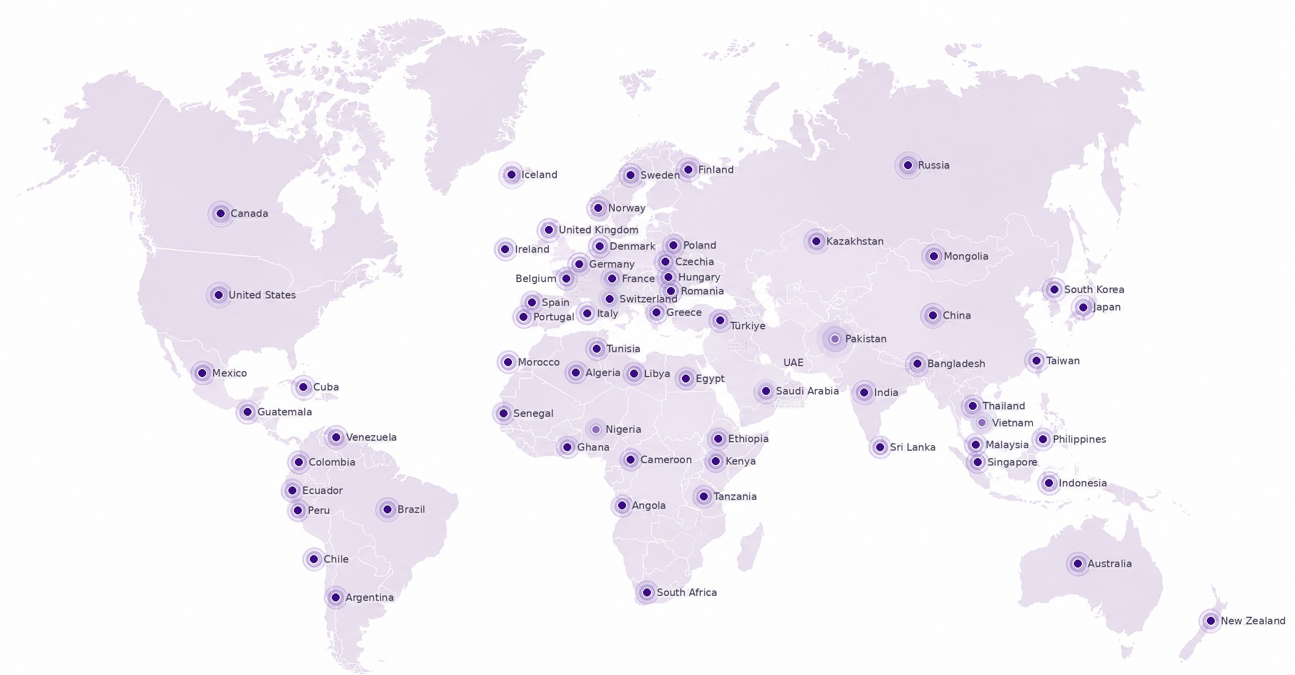 Dailys global footprint map - click to explore OEM/ODM solutions