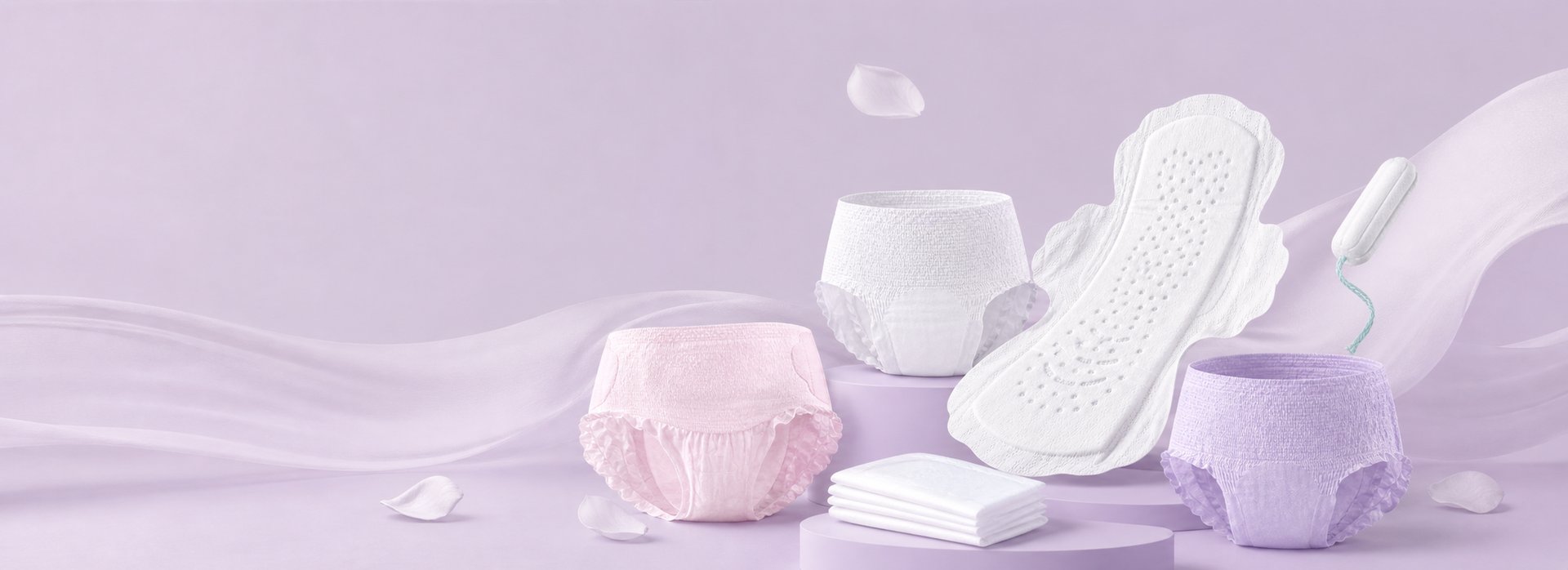 Disposable menstrual care products banner