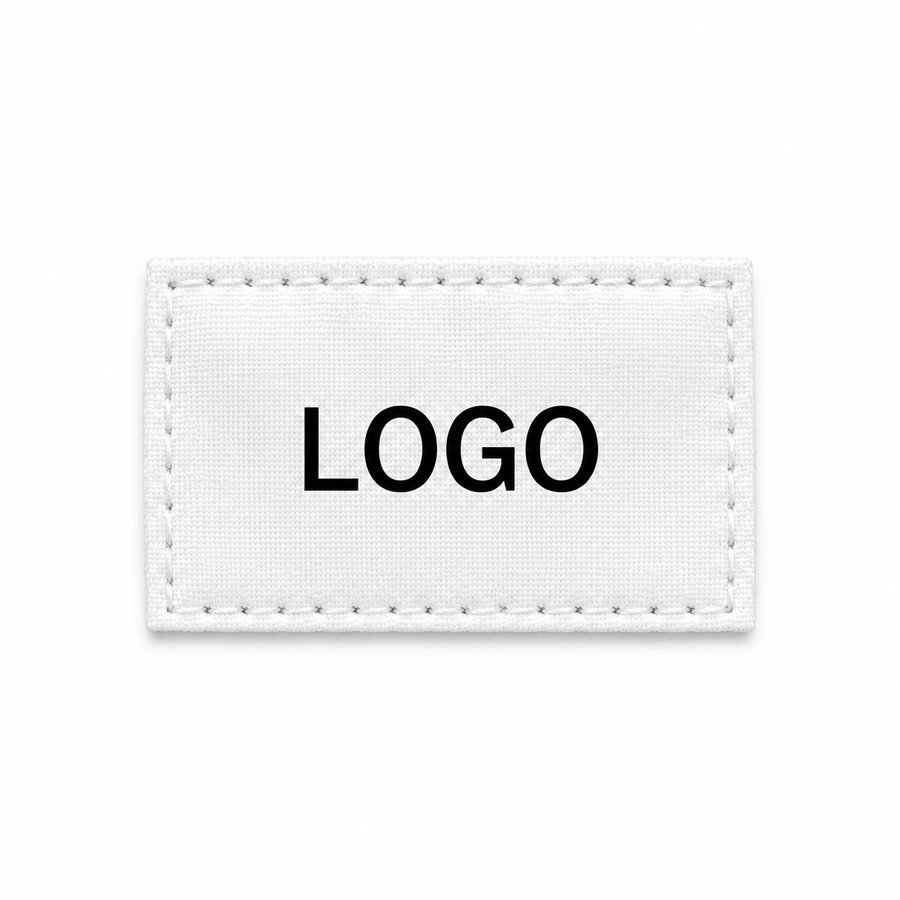White woven logo label